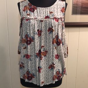 Floral Cold Shoulder Blouse